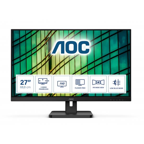 Aoc monitor 27`` led ips essential-line 27e2qae 1920 x 1080 full hd tempo di risposta 4 ms