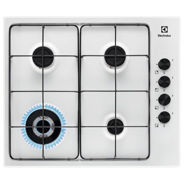 Electrolux egs 6414 w piano cottura a gas 4 fuochi bruciatore tripla corona comandi laterali 60 cm bianco