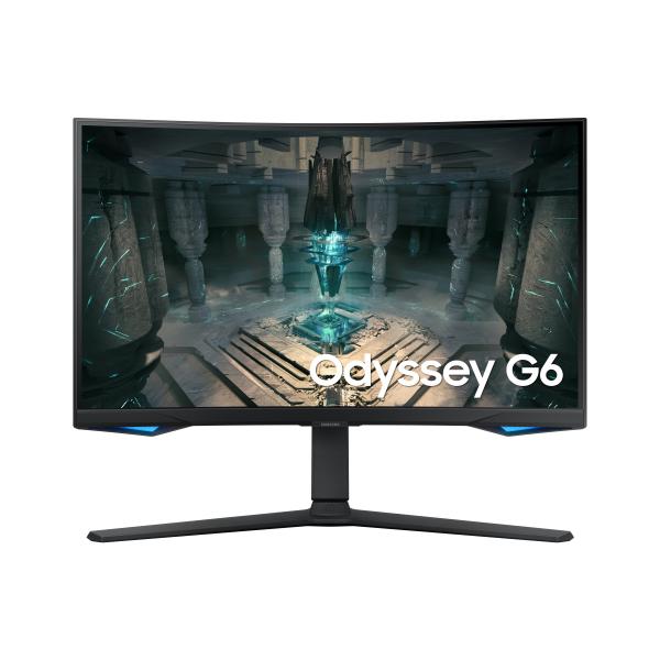 Samsung odyssey g6 s27bg650 27 led va quad hd 16:9 curvo 240hz 1ms freesync premium pro piattaforma smart tv e gaming hub hdmi displayport hub usb altoparlanti incorporati nero