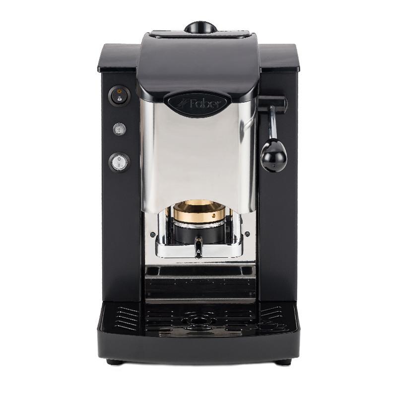 Faber slot inox macchina da caffe` a cialde 44 mm pressacialda in ottone telaio in metallo frontale in acciaio nero