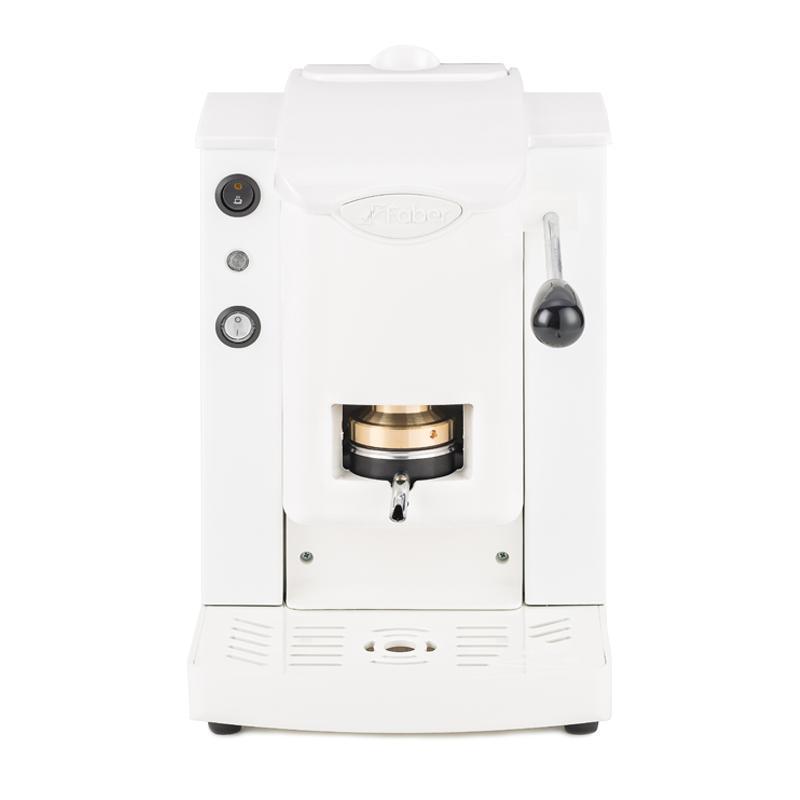 Faber slot plast macchina da caffe` a cialde 44 mm pressacialda in ottone telaio in metallo frontale in policarbonato bianco