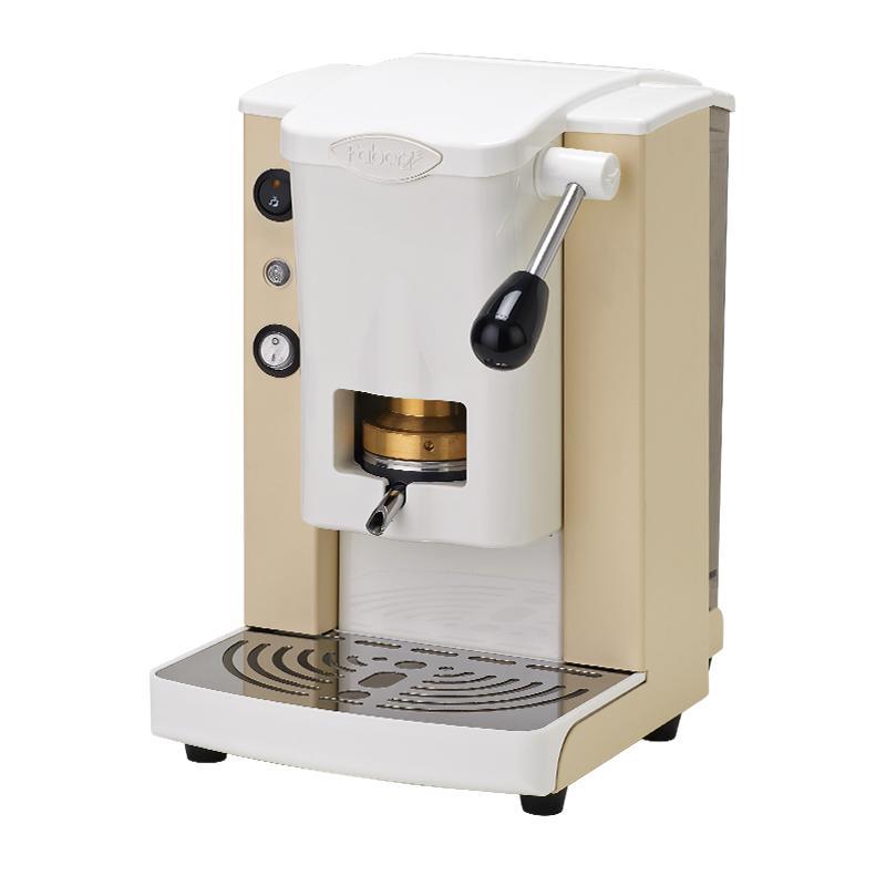 Faber slot plast macchina da caffe` a cialde 44 mm pressacialda in ottone telaio in metallo frontale in policarbonato bianco sabbia