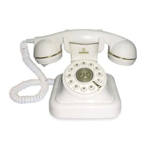 Brondi vintage 20 telefono da tavolo retro` con cavi in tessuto bianco