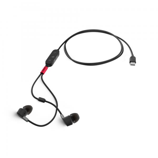 Lenovo go anc in-ear auricolare usb tipo-c nero