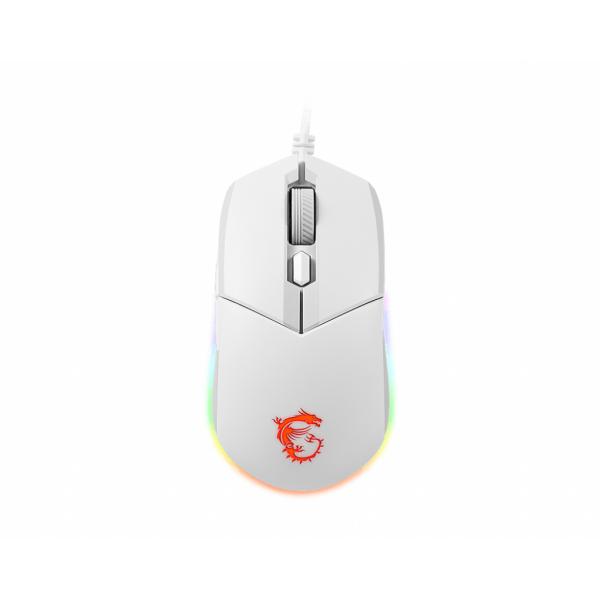 Msi clutch gm11 white mouse gaming ambidestro usb tipo a ottico 5000 dpi