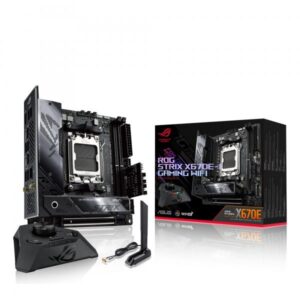 Asus rog strix x670e-i gaming wifi scheda madre gaming mimi-itx amd x670 amd am5 ddr5 pci 5.0 intel 2.5gb ethernet wifi 6e 2xm.2 2xsata 6gb/s aura sync rgb nero