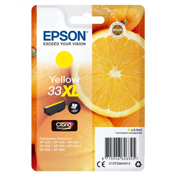 Epson cart ink giallo xl per xp-630 xp-830 xp-635, serie 33 xl arancia