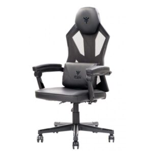 Itek 4creators cf50 sedia gaming ergonomica nero, schienale reclinabile e poggiatesta regolabili, supporto lombare, comfort e design, ideale come sedia ufficio, sedia per studio e poltrona per gamer