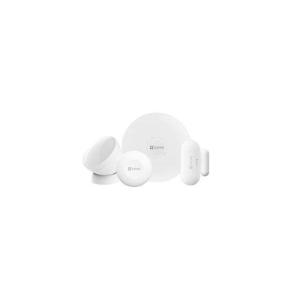 Ezviz eza3-kit kit allarme wireless 4 pezzi hub sicurezza domestica con allarme sensore movimento pir sensore porta pulsante smart connessione zigbee