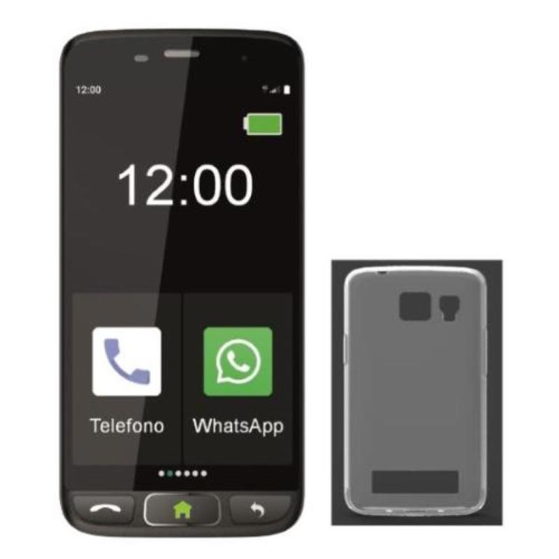 Saiet smart senior sts502 plus dual sim 5 quad core 8gb ram 1gb 4g con cover italia black