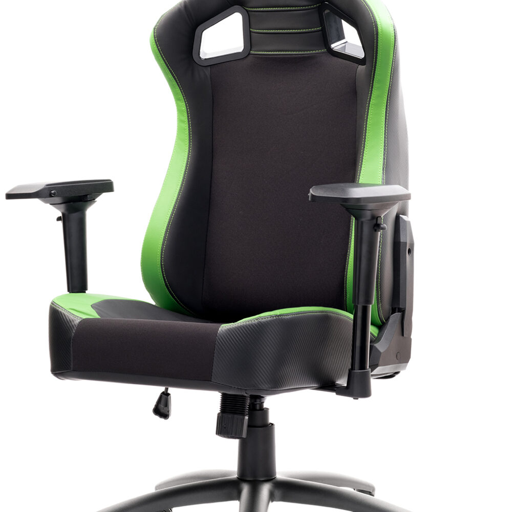 Itek scout pm30 sedia da gaming pvce tessuto braccioli 4d nero-verde