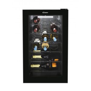 Candy divino cwc 021 m-n cantinetta vino 21 bottiglie classe g 6 ripiani in acciaio +1 wine rack luce led nero 400x550x700