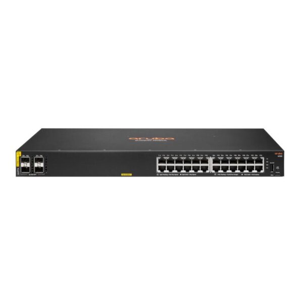 Hp enterprise aruba 6100 24g class4 poe 4sfp+ 370w gestito l3 gigabit ethernet 10-100-1000 supporto power over ethernet 1u nero