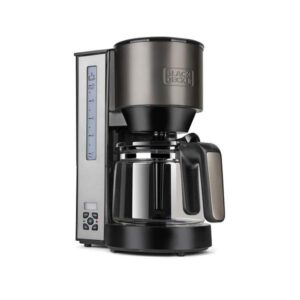 Black & decker bxco1000e caffettiera a filtro 10 tazze carffa in vetro 1.25 lt 1.000 w display lcd programmabile timer acciaio inox