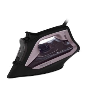 Rowenta dw4345 express steam ferro da stiro a vapore piastra in acciaio inox con tecnologia microsteam sistema anticalcare integrato colpo vapore 200 g/min potenza 2600 watt nero e rosa
