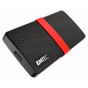 Emtec x200 ssd 1.000gb esterno portatile usb type-c 3.1 nero rosso