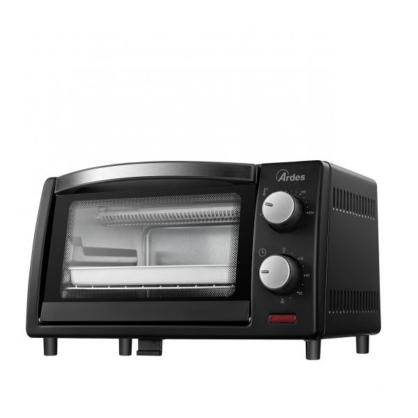 Ardes ar6211b forno elettrico 10 lt termostato multiposizione regolabile da 100° fino a 230° timer 60 minuti porta con doppio vetro black
