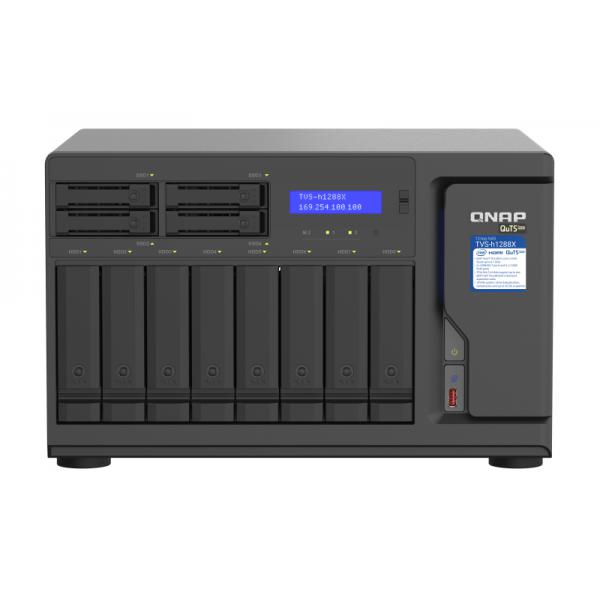 Qnap tvs-h1288x nas chassis tower xeon w-1250 3.3ghz ram 16gb-5+4 bay hdd/ssd 2.5/3.5-6xrj-45-black