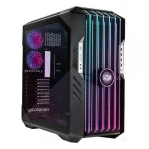 Cooler master haf 700 evo pc case - full-tower, compatibile e-atx, 5 ventole preinstallate, staffe radiatore girevoli, high-airflow cooling, lcd real-time, lame argb edge-lit, pannello laterale tg