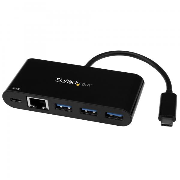 Startech adattatore hub di rete usb-c a ethernet a 3 porte con power delivery