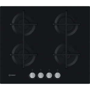 Indesit ing 61t-bk piano cottura a gas 4 zone griglie    in ghisa 59 cm nero