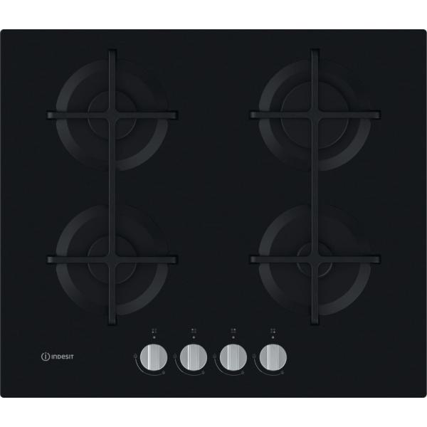 Indesit ing 61t-bk piano cottura a gas 4 zone griglie    in ghisa 59 cm nero