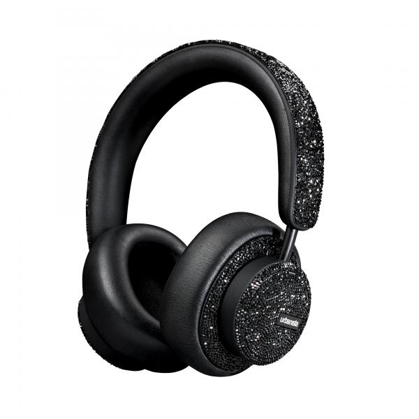 Urbanista miami crystal edition cuffie con microfono integrato wireless bluetooth 50 ore di riproduzione cancellazione rumori attiva nero con cristalli swarovski