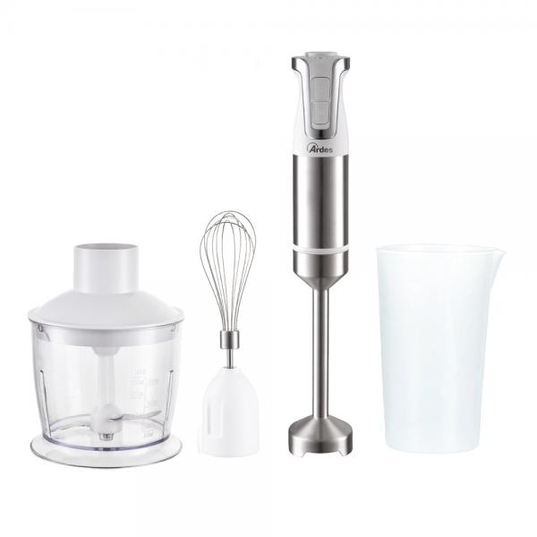 Ardes arset01 trinity frullatore ad immersione 3 in 1 minipimer tritatutto e frusta 2 velocita` 1000w bianco