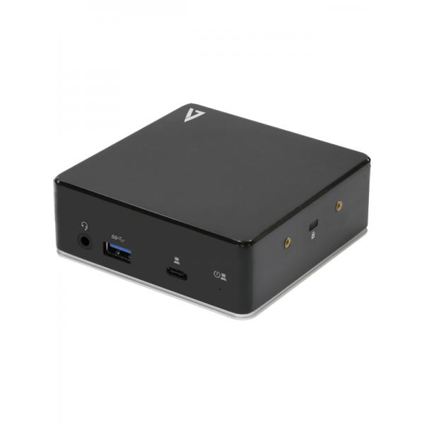 V7 docking station usb-c universale con due porte hdmi jack audio combinato da 3.5mm gigabit ethernet 3 x porte usb 3.1 ed erogazione di alimentazione da 85 w