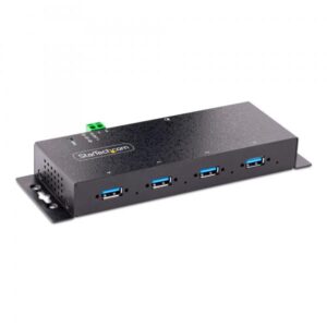Startech.com hub usb 3.0 industriale a 4 porte -multipresa usb alimentata esd e protezione da sovratensione