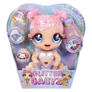 Mga bambola glitter babyz doll series 2 dreamia stardust pink-rainbow