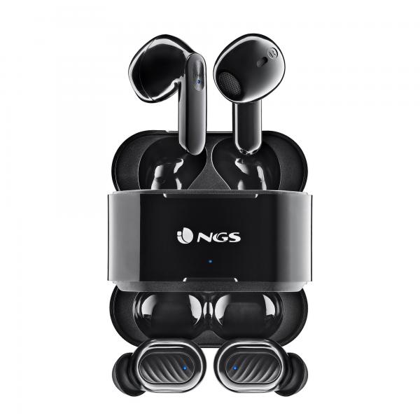 Ngs artica duo cuffie wireless in-ear musica e chiamate bluetooth nero