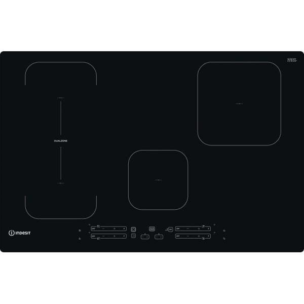 Indesit ib 21b77 ne piano cottura ad induzione 4 zone 77 cm ceramica nero