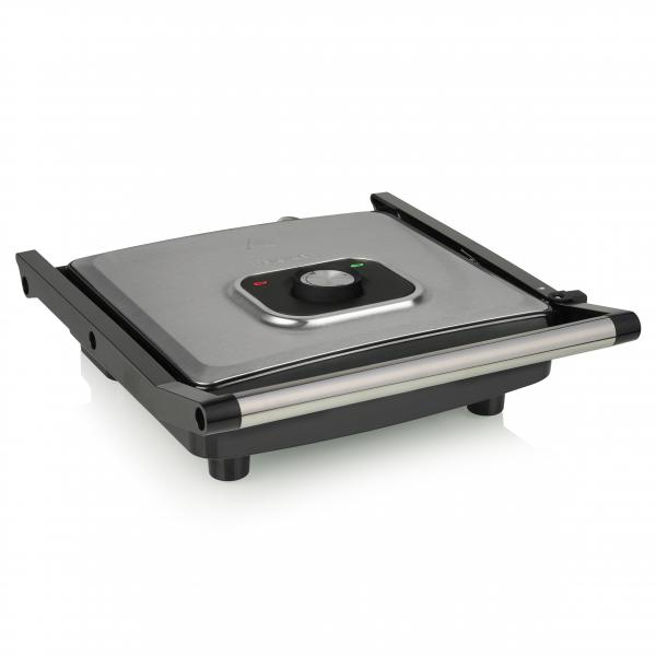 Tristar gr-2858 griglia elettrica a contatto 2000w piastra antiaderente 30 x 26 cm con termostato acciaio nero