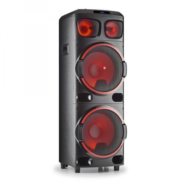 Ngs wild dub 3 altoparlante portatile rgb da 1200w compatibile con tecnologia bluetooth e true wireless stereo doppia subwoofer 15 + doppia tweeter 6 micro sd/usb/aux in colore nero