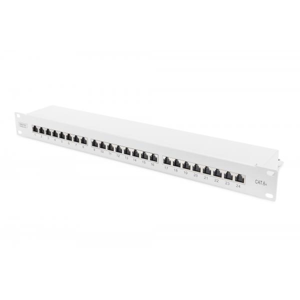 Digitus pannello patch 19`` categoria 6a schermato 24 porte 8 poli rj45