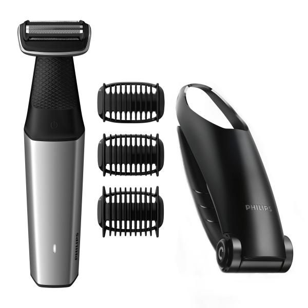 Philips bg5020/15 bodygroom series 5000 rasoio corpo wet&dry utilizzabile sotto la doccia con 3 pettini rifinitori e accessorio per la schiena