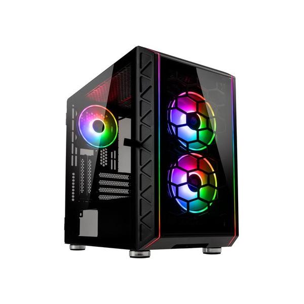 Kolink citadel glass se argb micro-atx case vetro temperato illuminazione led rgb nero
