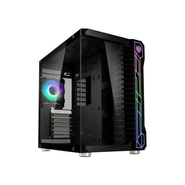 Kolink unity code x argb case middle tower atx micro-atx mini-itx panello frontale e laterale in vetro temperato 1xusb 2.0 2xusb 3.0 1xventola 120mm argb pwm preinstallata audio hd black