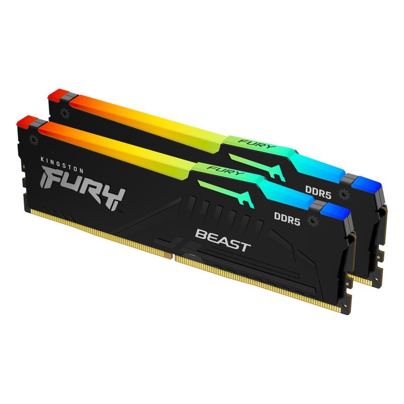 Kingston fury beast rgb 32gb kit 2x16gb ddr5 5600mhz cl40 - kf556c40bbak2-32 memoria ram