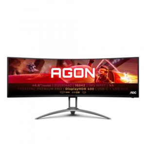 Aoc ag493ucx2 monitor curvo 48.8 va 165hz dqhd 4ms freesync hdr multimediale usb hdmi/dp