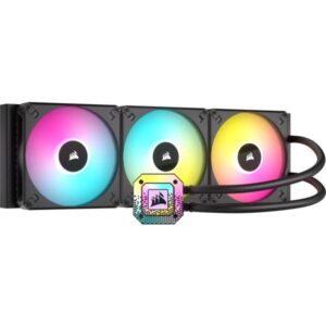 Corsair icue h170i elite cappellix xt cpu liquid cooler dissipatore a liquido per cpu tre ventole af140 rgb elite radiatore 420mm intel 1700/1200/2066 amd am4/strx4 nero