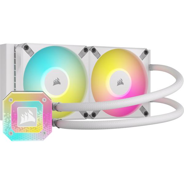 Corsair icue h100i elite capellix xt cpu dissipatore a liquido per cpu due ventole af120 rgb elite radiatore 240mm per lga 1700/1200/2066 amd am4/strx4 bianco