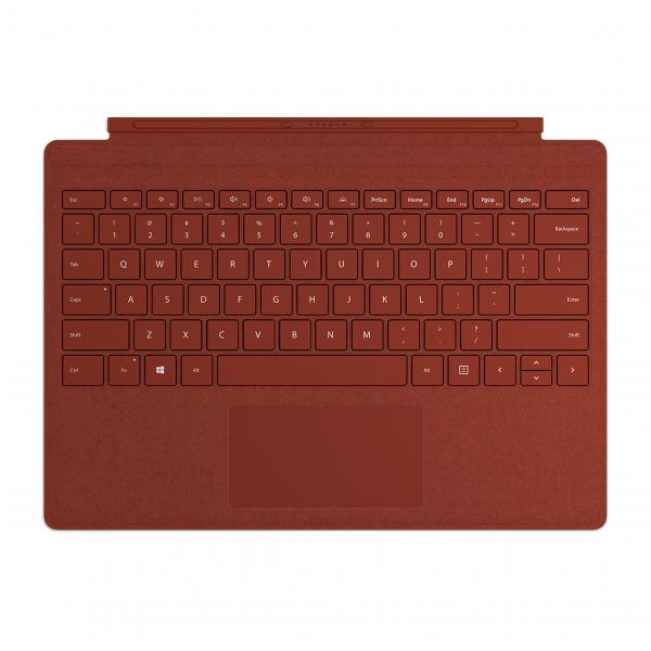 Microsoft surface go cover e tastiera con tasti retroilluminati e trackpad rosso