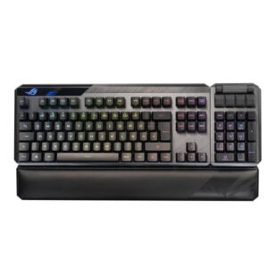 Asus rog claymore ii tastiera gaming wireless modulare, meccanica, switch rog rx rossi, rgb, tasti in abs, tastierino numerico staccabile, poggiapolsi, controlli media, porta usb, layout italia, nero
