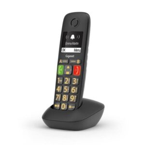 Gigaset e290 cordless senior dect 2 tasti chiamata rapida black