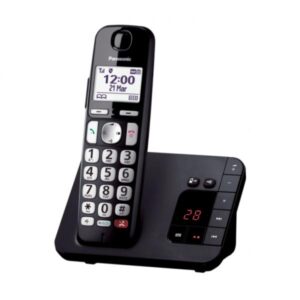 Panasonic kx-tge260 cordless dect-gap display 1.8`` rubrica vivavoce segreteria tasti grandi senior nero