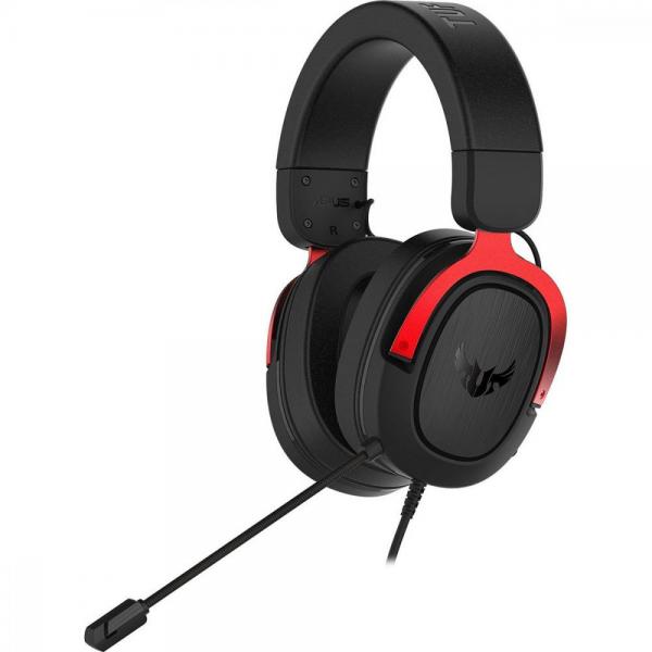 Asus tuf gaming h3 cuffie gaming audio surround 7.1 bassi potenti nero rosso