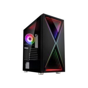 Kolink void x case argb middle tower minitx matx atx e-atx no power pannello frontale con illuminazione rgb pannello laterale in vetro temperato nero