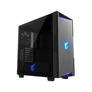 Gigabyte aorus c300 glass case middle tower atx micro atx mini-itx pannello laterale in vetro temperato 2xusb3.2 1xusb-c black